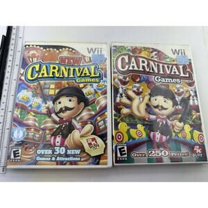 2 Game Lot Nintendo Wii Carnival Games & New Carnival Games Vintage Tested